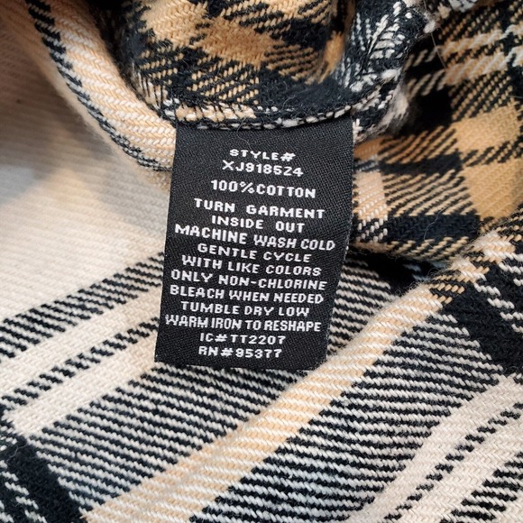 Sanctuary Button Down Plaid Shacket Womens Sz S Oversized Toffee - Picture 10 of 10